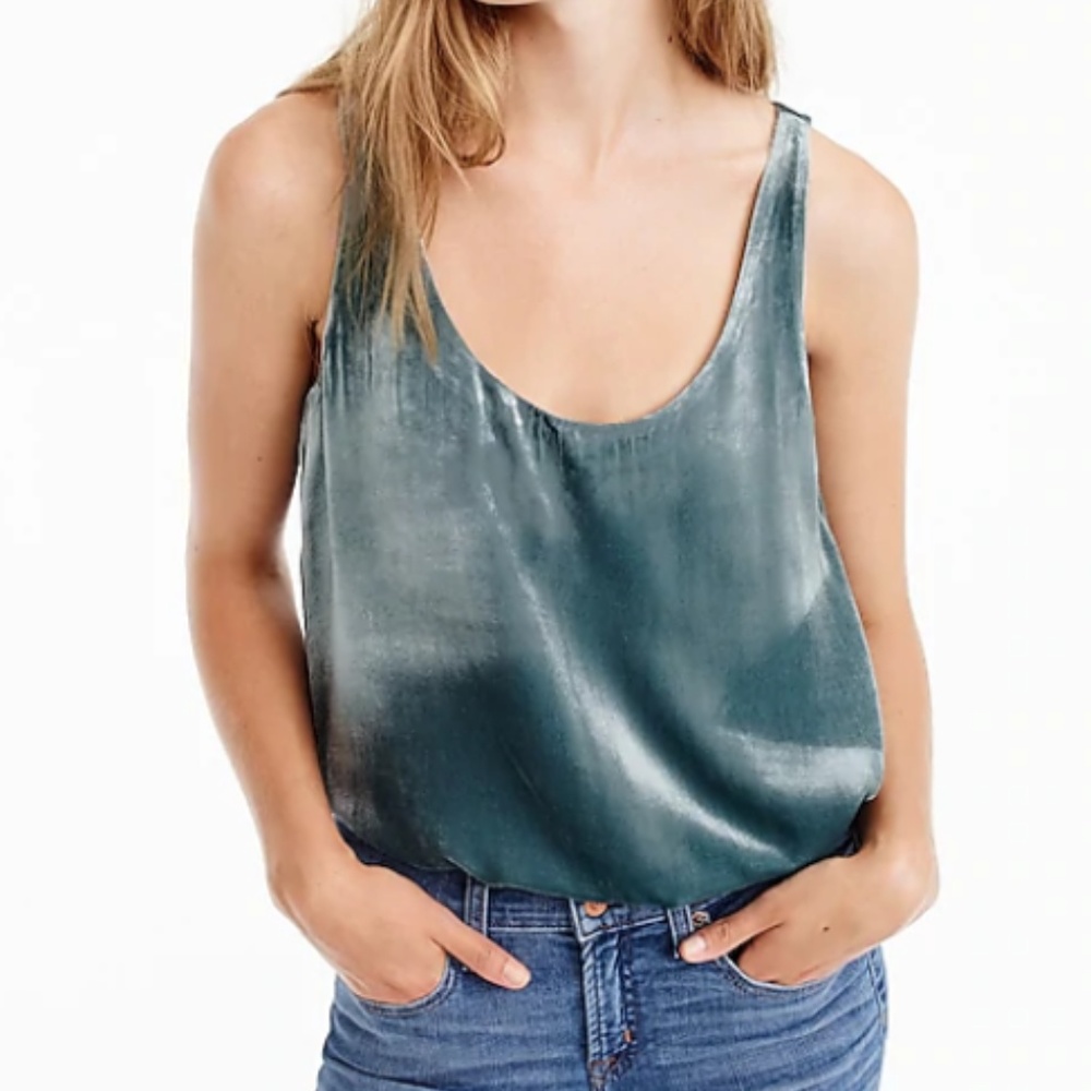J. Crew Velvet Tank (Blue)